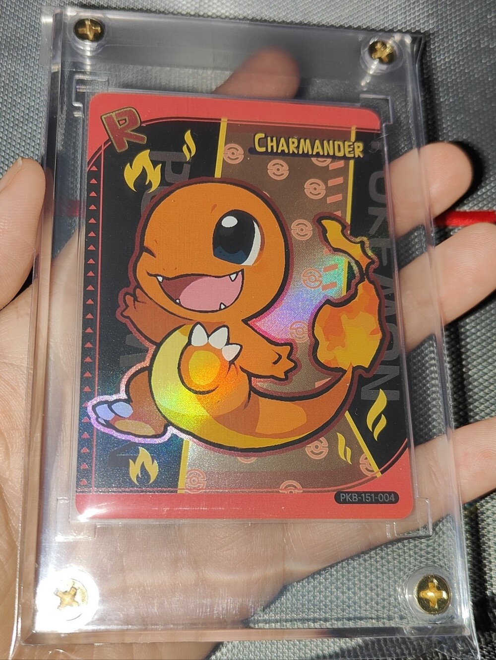 Charmander Rare textured holo encased Pokémon Unofficial Card Chinese Poke Chibi